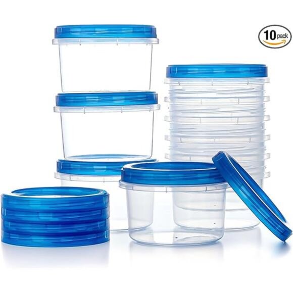 Freezer Storage Containers 10 Pack 16 Oz Airtight Stackable Meal Prep Food - Picture 8 of 8